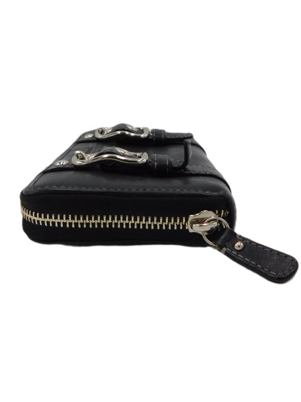 Coach Zoe Double Buckle Zip Around Clutch Wallet | Black Leather | Purple | VGUC - Picture 5 of 14